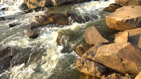 Waterfall in the mountains at evening Video stock 144089065