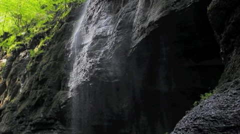 Waterfall in Mountains Stock Footage 8579721