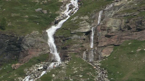 Waterfall in the mountains Stock Footage 33061386