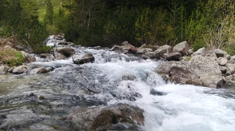 Waterfall In The Mountains Stock Footage 65486934