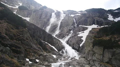 Waterfall In The Mountains Stock Footage 65486966