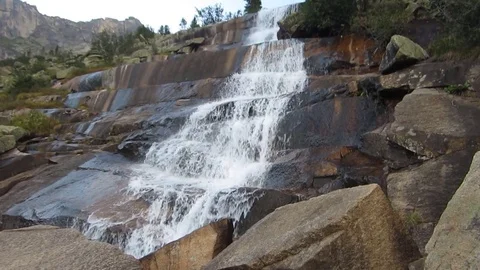 Waterfall in the mountains Stock Footage 81138094
