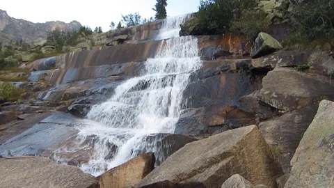Waterfall in the mountains Stock Footage 81138214