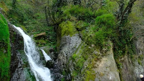 Waterfall in the mountains Stock Footage 128812370