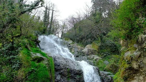 Waterfall in the mountains Stock Footage 128812587