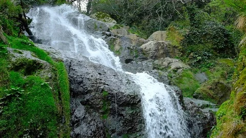 Waterfall in the mountains Stock Footage 128812694
