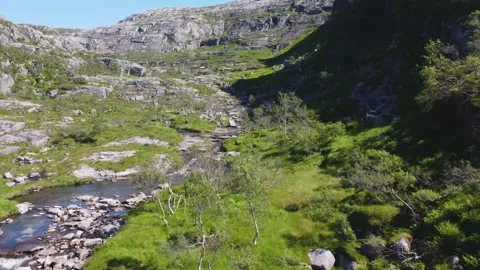 Waterfall in the mountains Stock Footage 202987923