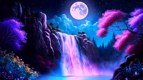 Waterfall in the mountains Stock Footage 264691887