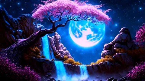 Waterfall in the mountains Stock Footage 264693097