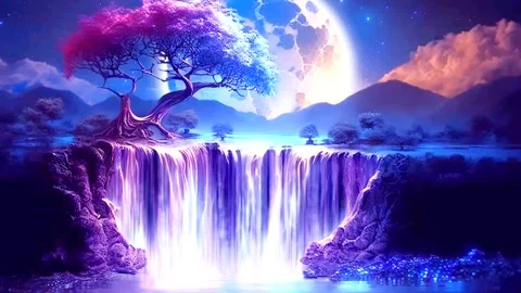 Waterfall in the mountains Stock Footage 264695383