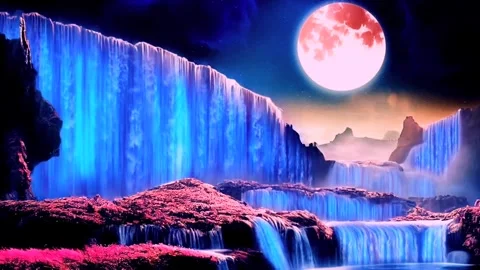 Waterfall in the mountains Stock Footage 264697822