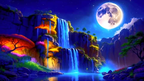 Waterfall in the mountains Stock Footage 283925997