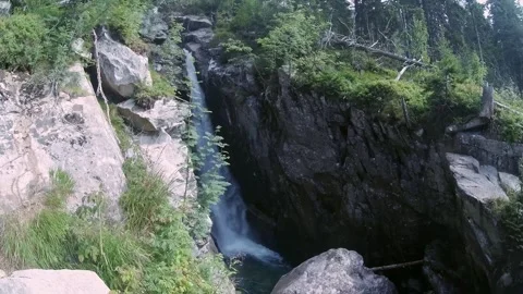 Waterfall in the mountains, High Tatras 스톡 동영상 132641778