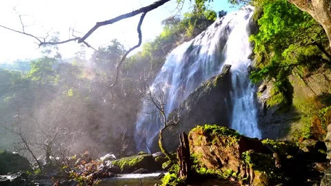 Waterfall in the mountains, Khlong Lan Waterfall, 動画素材 228949767