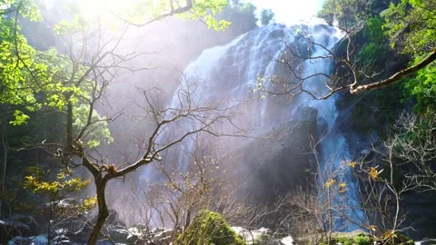 Waterfall in the mountains, Khlong Lan Waterfall, 動画素材 228950372