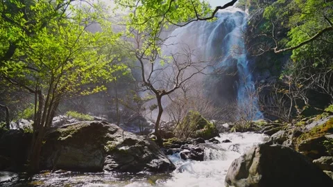 Waterfall in the mountains, Khlong Lan Waterfall, 動画素材 228950832