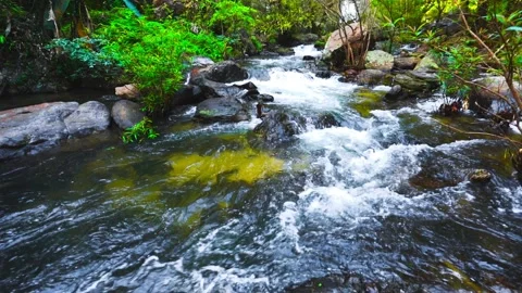 Waterfall in the mountains, Khlong Lan Waterfall 動画素材 229094962