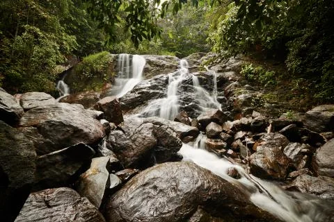 Waterfall in mountains Stock Photos