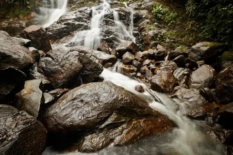 Waterfall in mountains 写真素材