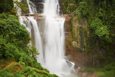 Waterfall in mountains 스톡 사진