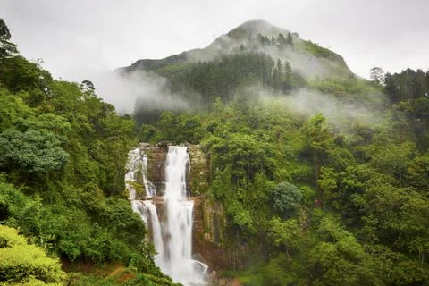 Waterfall in mountains Foto stock