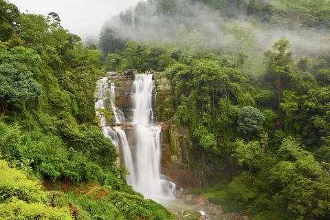 Waterfall in mountains Foto stock