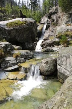 Waterfall in mountains Foto stock