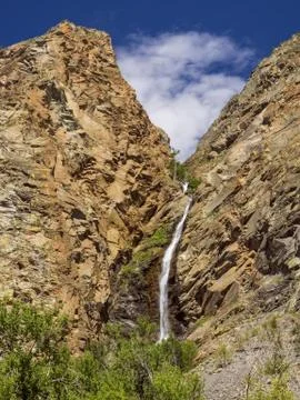 Waterfall in the mountains Stock Photos
