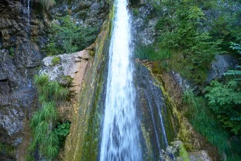 Waterfall in the mountains Stock Photos