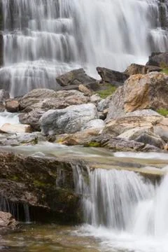 Waterfall in the mountains Stock Photos