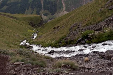 Waterfall in the mountains. Foto stock