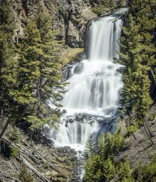 Waterfall in the mountains Stock Photos