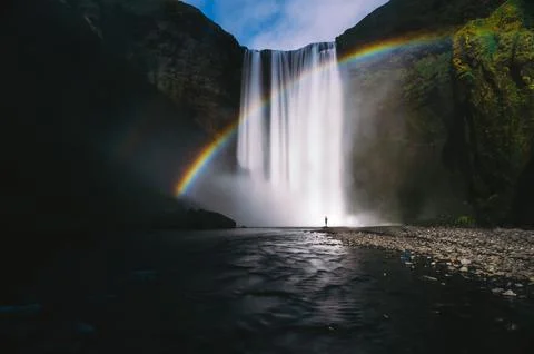 Waterfall in the mountains Stock Photos