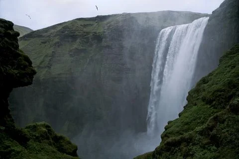 Waterfall in the mountains Stock Photos