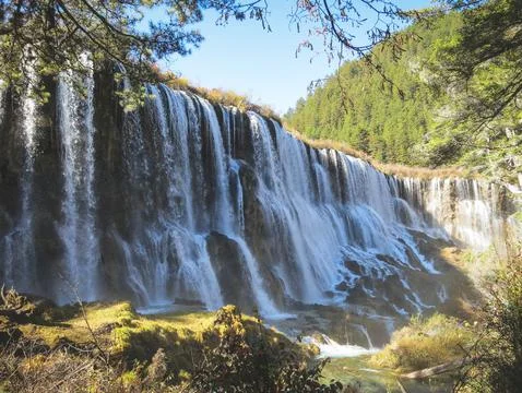 Waterfall in the mountains Stock Photos