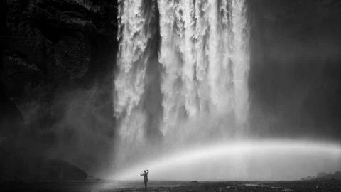 Waterfall in the mountains Stock Photos