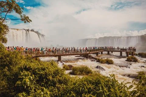 Waterfall in the mountains Stock Photos