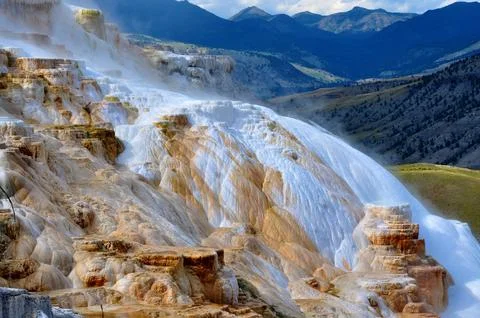 Waterfall in the mountains Stock Photos