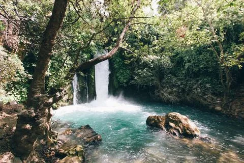 Waterfall in the mountains Stock Photos