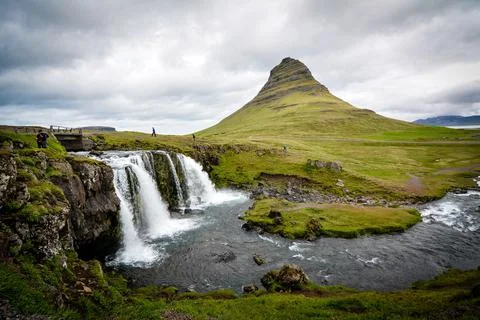 Waterfall in the mountains Stock Photos