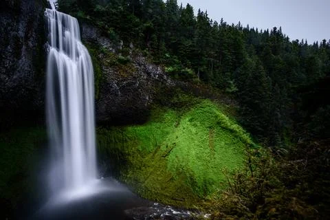 Waterfall in the mountains Stock Photos