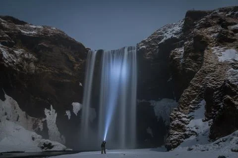 Waterfall in the mountains Stock Photos