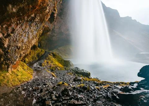 Waterfall in the mountains Stock Photos