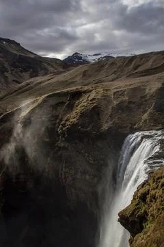 Waterfall in the mountains Stock Photos