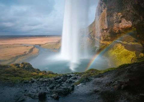 Waterfall in the mountains Stock Photos