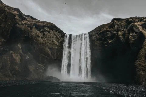 Waterfall in the mountains Stock Photos