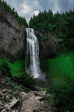 Waterfall in the mountains Stock Photos