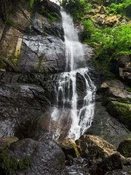 Waterfall in the mountains. Foto stock