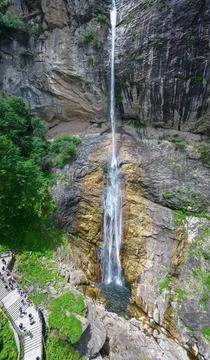 Waterfall in the mountains Stock Photos