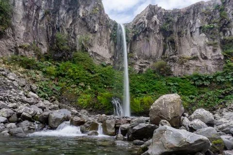 Waterfall in the mountains  Stock Photos